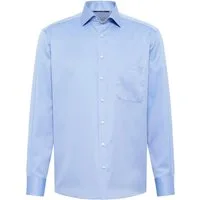 Eterna Klassische Bluse ETERNA COMFORT FIT COVER SHIRT TWILL Langarm Hemd blau 8817-14-E19K