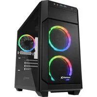 V1000 RGB, Tower-Gehäuse schwarz, Seitenteil aus gehärtetem Glas