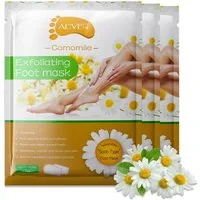 ALIVER Fußmaske Fusspeeling Fußpflege Anti Hornhaut Socken Hornhautentferner Kamille, 3-tlg.