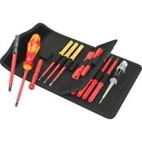 Kraftform Kompakt VDE 18 Universal 1 Tool Finder, 18-teilig, Schraubendreher rot/gelb, inkl. Steckgriff, Phasenprüfer, VDE-Wechselklingen