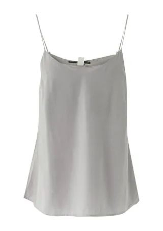 Q/S designed by - Bluse aus Satin mit V-Neck grau - Gr. - 34