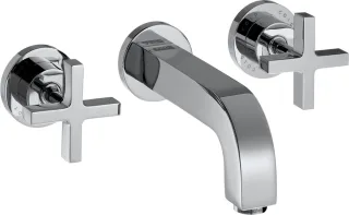 Hansgrohe 3-Loch Waschtischarm.Axor Citterio Wand Fertigset kurz chrom m.Kreuzgriffen, 39313000 39313000