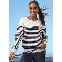 French Connection Sweater Maritimer Streifenlook aus soften Strukturstrick, Loungewear