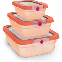 Emsa Frischhaltedose oneClick, Polyprophylen (PP), (Set, 3-tlg), verschlossen mit nur 1 x Klick, 100% dicht, made in Germany