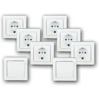ChiliTec Unterputz-Steckdose DELPHI Starter-Kit, 8er Set 250V~/ 16A, UP, weiß
