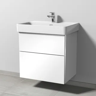 Sanipa 3way Waschtischunterbau zu Laufen Pro S Waschtisch mit 2 Auszügen, Weiß-Glanz BS76778
