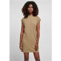 URBAN CLASSICS Sweatkleid Damen Turtle Extended Shoulder Dress aufgerollte Ärmel