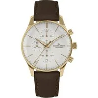 Jacques Lemans Chronograph London 1-2163G, Quarzuhr, Armbanduhr, Herrenuhr, Lederarmband, Stoppfunktion, Datum