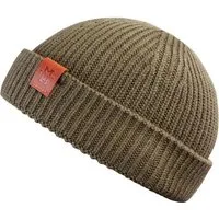 Manufaktur13 Beanie Fishermans Beanie - Strickmütze, Wintermütze, Dockermütze mit Echt-Leder Veredelung