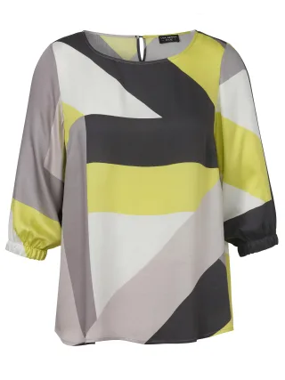 VIA APPIA DUE - Bluse U-Boot Ausschnitt 3/4 Arm limette multicolor - Gr. - 50