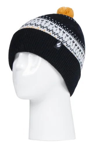 HEAT HOLDERS - Damen / Frauen gestrickte Beanie Bommelmütze mit Pom Pom
