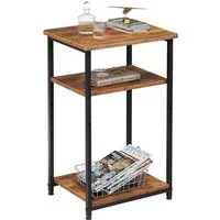WLIVE Beistelltisch Schmal Nachttische mit 3 Etagen, (Sofatisch mit Offenem Stauraum und Ablage aus Spanplatte, 1 Tisch), für Wohnzimmer, Schlafzimmer, kleine Räume, 37x31x56 cm