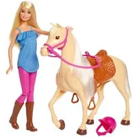 Barbie Anziehpuppe Pferd mit Puppe, Spielset