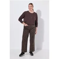 MIAMODA Regular-fit-Jeans Jeans weites Bein Leo-Muster 5-Pocket Umschlag