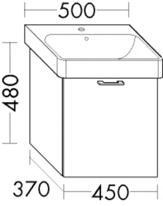 Burgbad Waschtischunterschrank System 30 Preisgruppe 1 Aqua 480x450x370 Rauchgrün Matt, WVFZ045F6917 WVFZ045F6917
