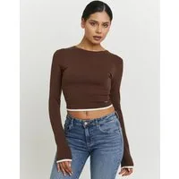 Tally Weijl Langarmshirt STSCOCUFFA Baumwollmischung, Basic Shirt, bauchfrei