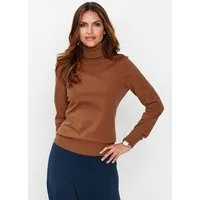 bonprix Rollkragenpullover aus Feinstrick, mit hohem Baumwoll-Anteil, figurbetont, hüftbedeckend