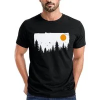 Neverless Print-Shirt Herren T-Shirt Wald Bäume Outdoor Adventure Abenteuer Natur-Liebhaber mit Print