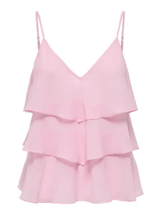 ONLY - ONLLINN LIFE FLOUNCE SINGLET WVN NOOS Romance Rose - Gr. - M