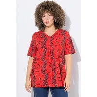 Ulla Popken Longsleeve T-Shirt Buchstaben A-Linie V-Ausschnitt Halbarm