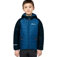 Jack Wolfskin Steppjacke ZENON für Kinder mit Kapuze, winddicht, wärmend, schnell trocknend