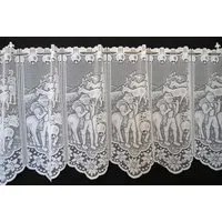 Gardinen Kranzusch Scheibengardine Kühe u. Alphirte (1 St), Stangendurchzug, transparent, Stablöcher,transparent,verschiedene Höhen, Breiten