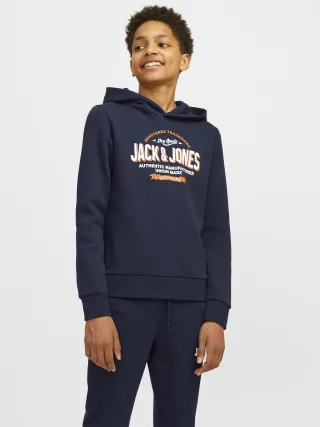 JACK&JONES - JJELOGO SWEAT HOOD 2 COL 24/25 NOOS MNI Navy Blazer - Gr. - 98