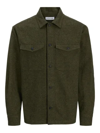 JACK&JONES - JJEPERFECT MELANGE OVERSHIRT LS SN rosin - Gr. - XXL