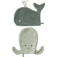 vertbaudet Waschhandschuh 2er-Set Baby Waschhandschuhe OZEAN
