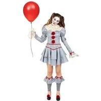Funidelia Clown-Kostüm Es Kapitel 2 – Pennywise Halloween Kostüm Damen, Das Remake des berühmten Horroclowns in der weiblichen Variante