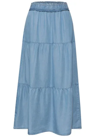 Street One - Lässiger Maxirock im Paperbag-Stil blau - Gr. - 38