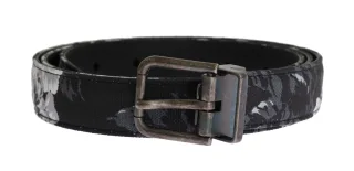 Dolce & Gabbana - Ceinture en cuir de lin noir Caïman pour homme