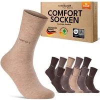 sockenkauf24 Gesundheitssocken Comfort Socken ohne Gummibund & ohne Naht mit Komfortbund (10-Paar) Diabetiker Socken ohne Gummi aus Baumwolle für Damen und Herren