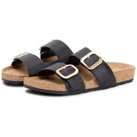 Tommy Hilfiger TH CLASSIC CORK SANDAL LEATHER Pantolette Sommerschuh, Schlupfschuh, Flat mit Logoemblem