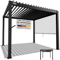 Juskys Terrassendach Tahiti, BxT: 300x300 cm, Lamellendach, Pergola für Garten, Terrasse, stabil & wetterfest