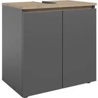 moebel-dich-auf Waschbeckenunterschrank LONDRES (Badmöbel, Badschrank, Waschtisch) in kaschmir oder anthrazit, Absetzung: Cremona Eiche
