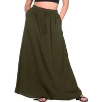 KUNST UND MAGIE Maxirock Sommerrock Damen Rock Baumwolle – Boho Maxirock elastische Taille