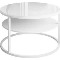 Lookway Couchtisch CIRI Hochglanz mit Ablage (1 Tisch), Durchmesser: ⌀70 cm