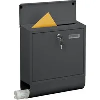 relaxdays Briefkasten mit Zeitungsfach (1-St), Anthrazit