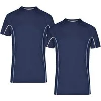 James & Nicholson Laufshirt Doppelpack Herren Sportshirt modische reflektierende Details JN421 (Doppelpack, 2 Stück) Feuchtigkeitsregulierend, atmungsaktiv und schnell trocknend