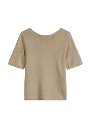 Marc OPolo Casual - Kurzarm-Pullover regular earthy taupe - Gr. - S
