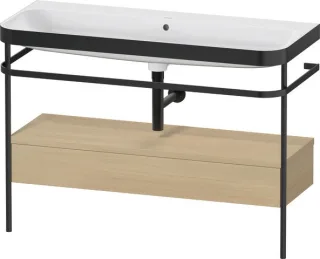 Duravit Happy D.2 Plus c-bonded Set mit Metallkonsole und Schubkasten Mediterrane Eiche Matt 1175x49 HP4744N71710000