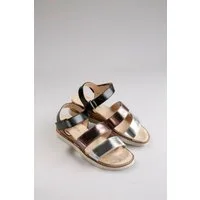 Aniston SHOES Keilsandalette Sandale, Sommerschuh, Klettschuh, Metallic-Optik