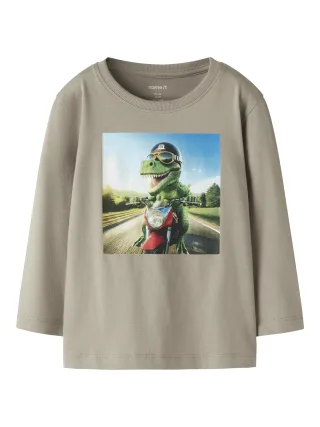 NAME IT - NMMVOTO LS NREG TOP Vintage Khaki - Gr. - 104