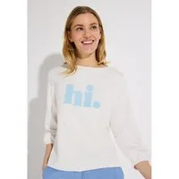 MORE&MORE Sweatshirt supersoftes 3/4 Arm Sweatshirt, Perlenschrift