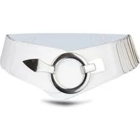 Vanessa & Melissa Taillengürtel Damen Eleganter Gürtel in 6 cm Breite, Vielseitiger Kleidergürtel Elastischer Taillengürtel, Gürtel mit silberner Ring-Schließe