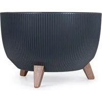 KONZEPT Blumentopf mit Füßen – großer Blumenkübel aus Kunststoff, runde Pflanzschale, 40 oder 47cm, modern & wetterfest, für Innen und Außen