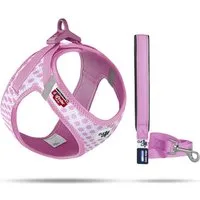 Curli Hunde-Geschirr Clasp Vest Geschirr Puppy Set pink-circles