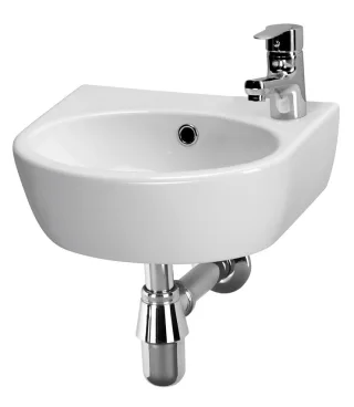 Neuesbad Round Keramik Handwaschbecken rechts, B: 400 mm, T: 320 mm, weiss FS00188