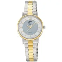 ETT Solaruhr ELS-12164-41M, Armbanduhr, Damenuhr, Partneruhr, Edelstahlarmband